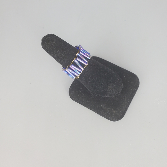 Purple Beaded Handmade Ring - Picture 7 of 9